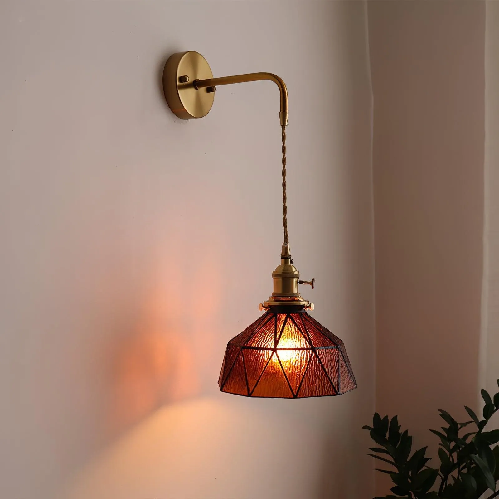 Retro Pastoral Glass Wall Lamp KL613