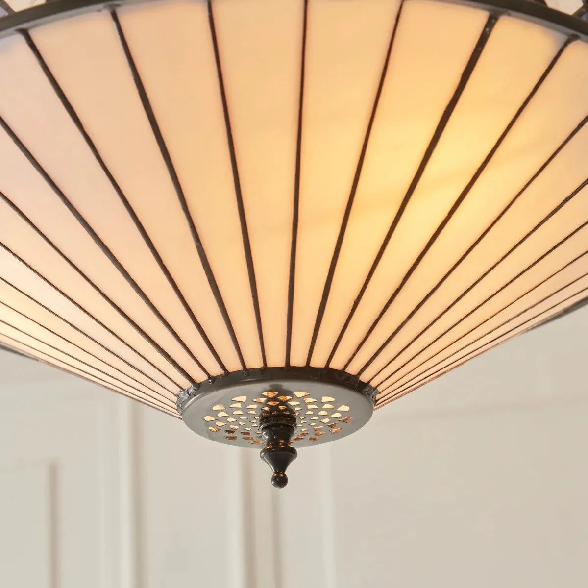 TF Fargo Stained Glass Pendant Light - Tiffany Style Inverted Pendant Lamp for Kitchen KL1934