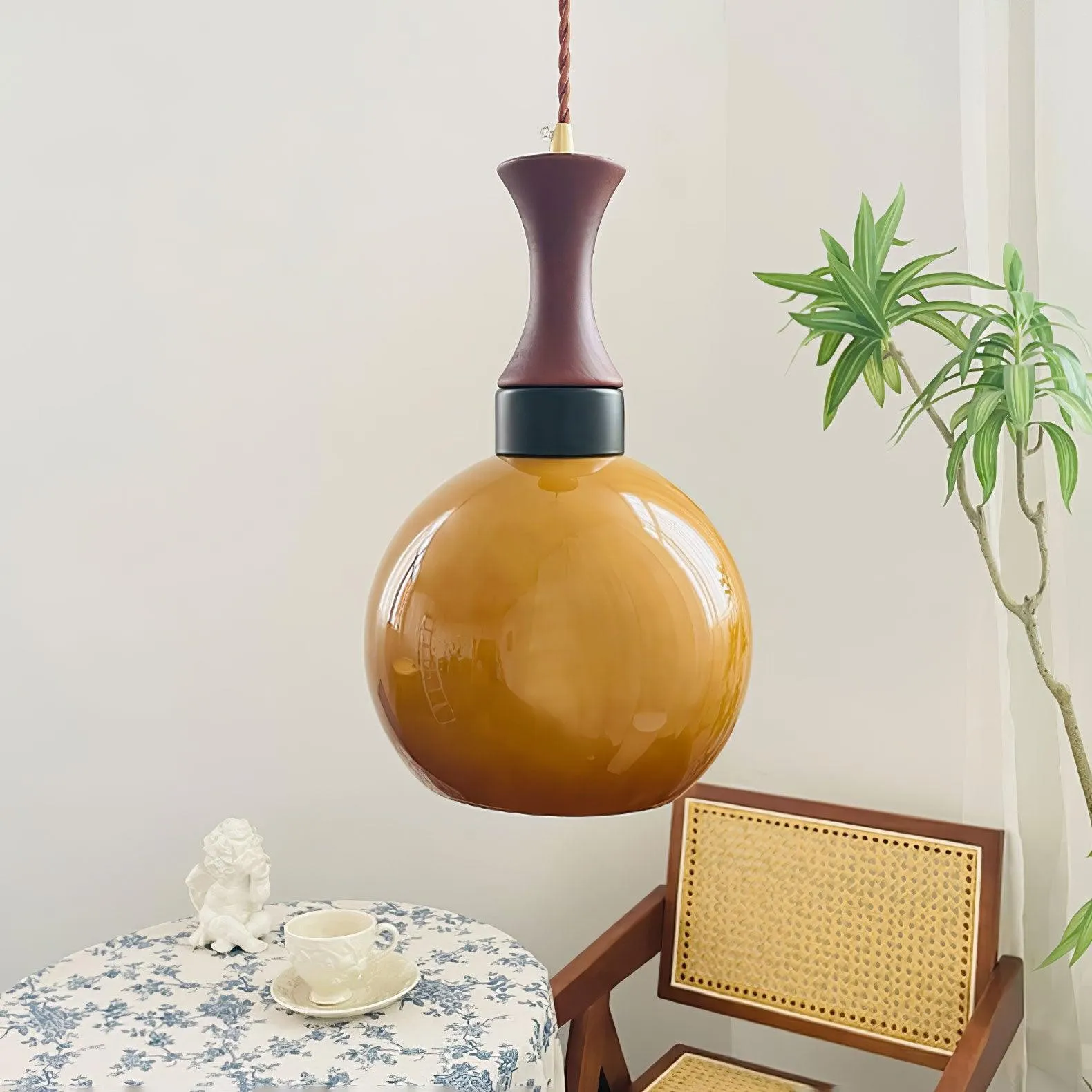 Spherical Orange Practical Luxury Pendant Lamp KL546
