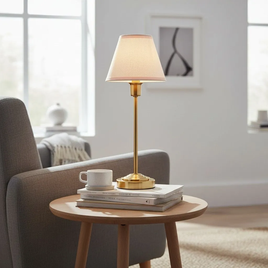 Bronzuno Textured Fabric Desk Lamp - Modern Metal Base Lighting for Offices or Lounges KL1878