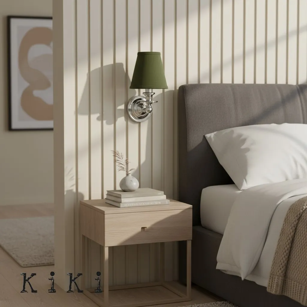 Kalvora Classic Sculpted Wall Sconce – Fabric Shade Sconce For Indoor Accent Lighting KL1162