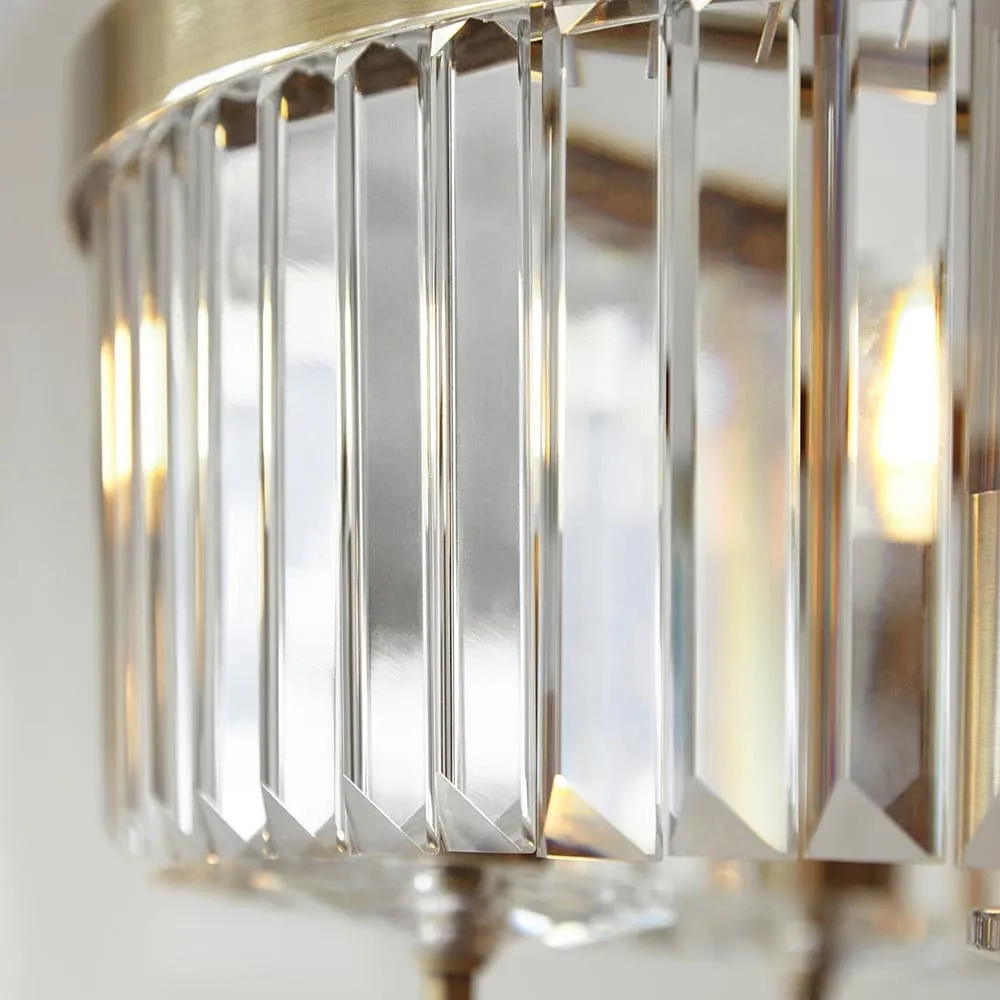 Beveline 6 Light Round Pendant - Cut Glass Shades Elegant Metal Frame for Dining Kitchen Island KL1823