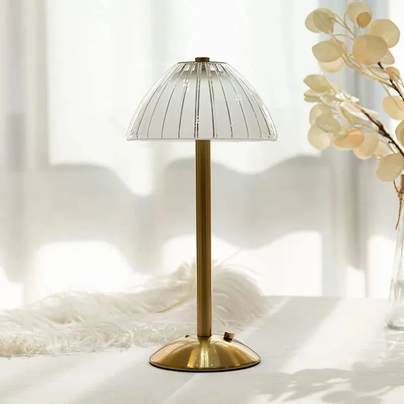 Brass Crystal Cordless Bedside Table Lamp KL72