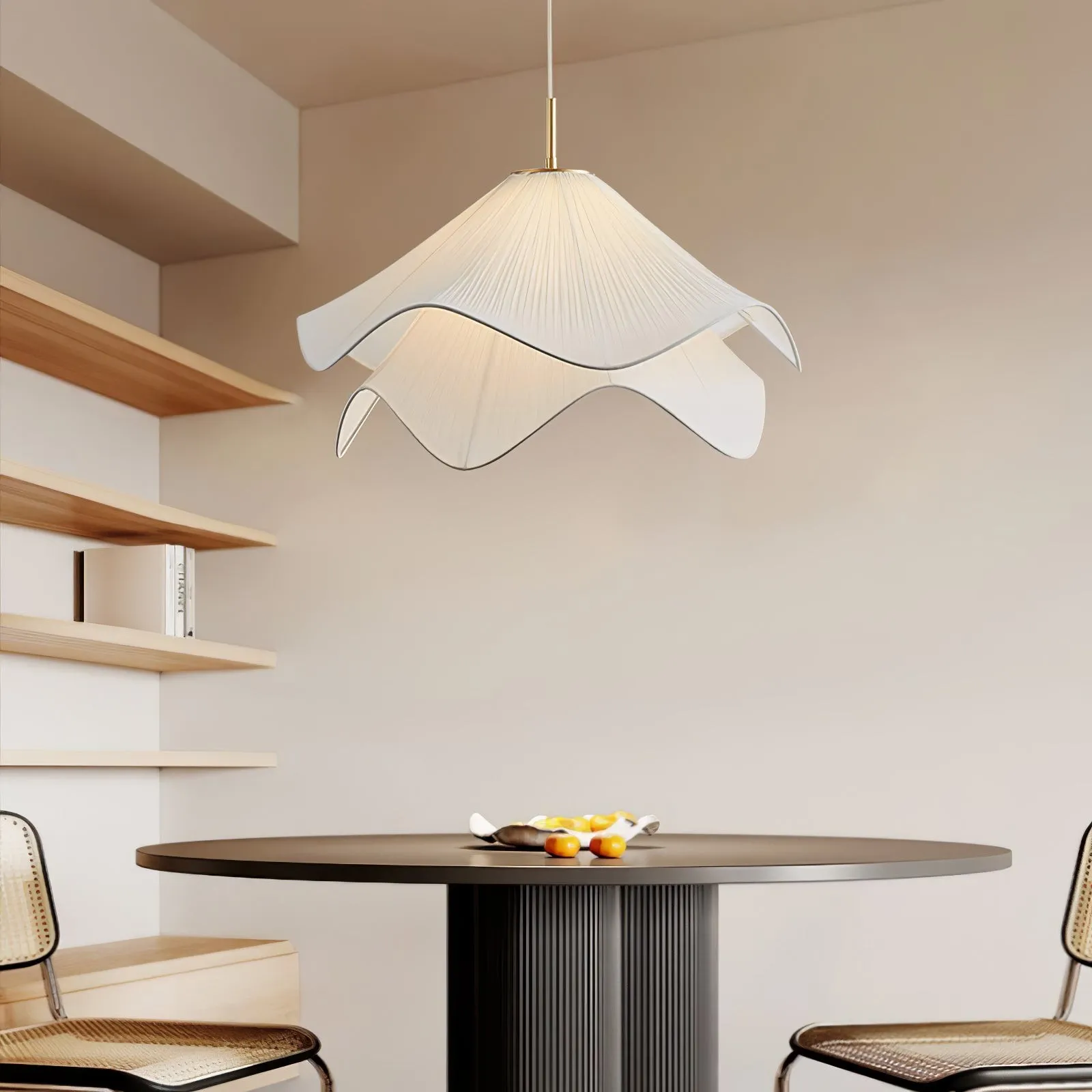 Ethereal Bloom Sculptural Fabric Pendant Light – Modern Floral-Inspired Lighting for Dining & Living Space KL1160