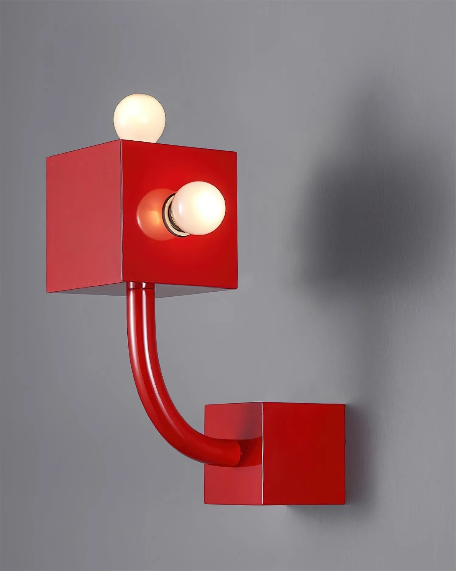 Red Cube Metal Wall Lamp KL602