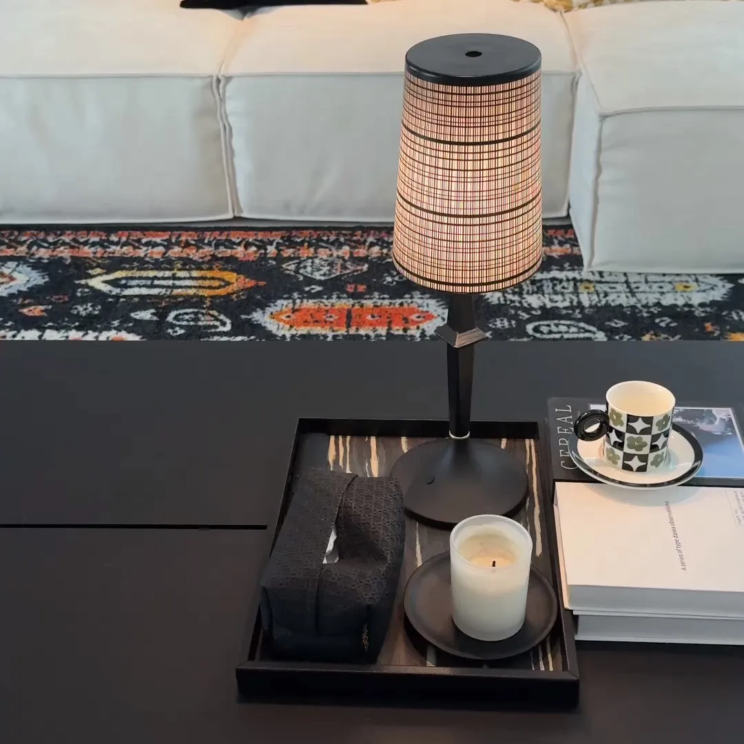 Devon Black Table Lamp (Built-in Battery) D709
