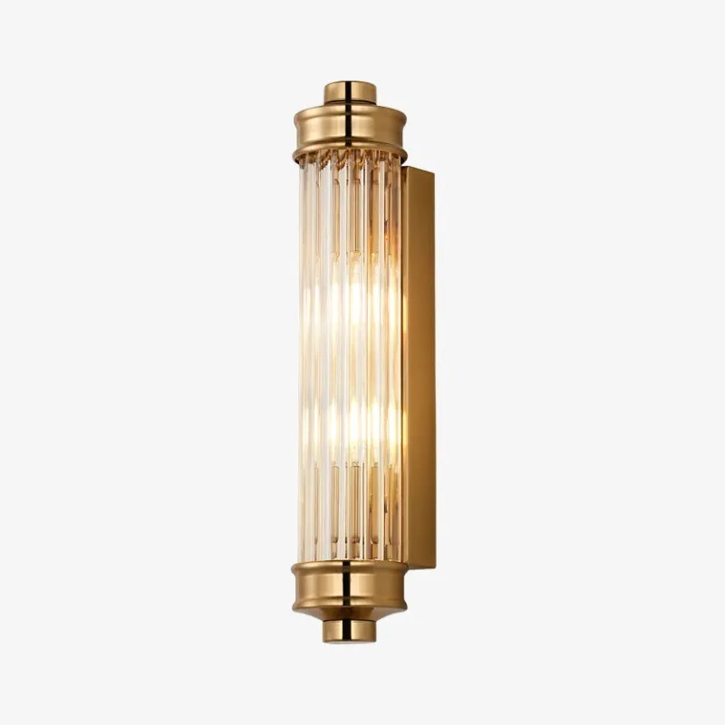 Bravira Ribbed Glass Wall Lamp - Nordic Modern Cylinder Sconce for Living Room and Entry KL2238