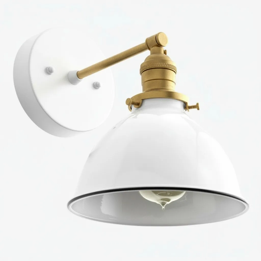 Conique Metal Wall Sconce - White Metal Shade - Industrial Modern Lighting KL1419