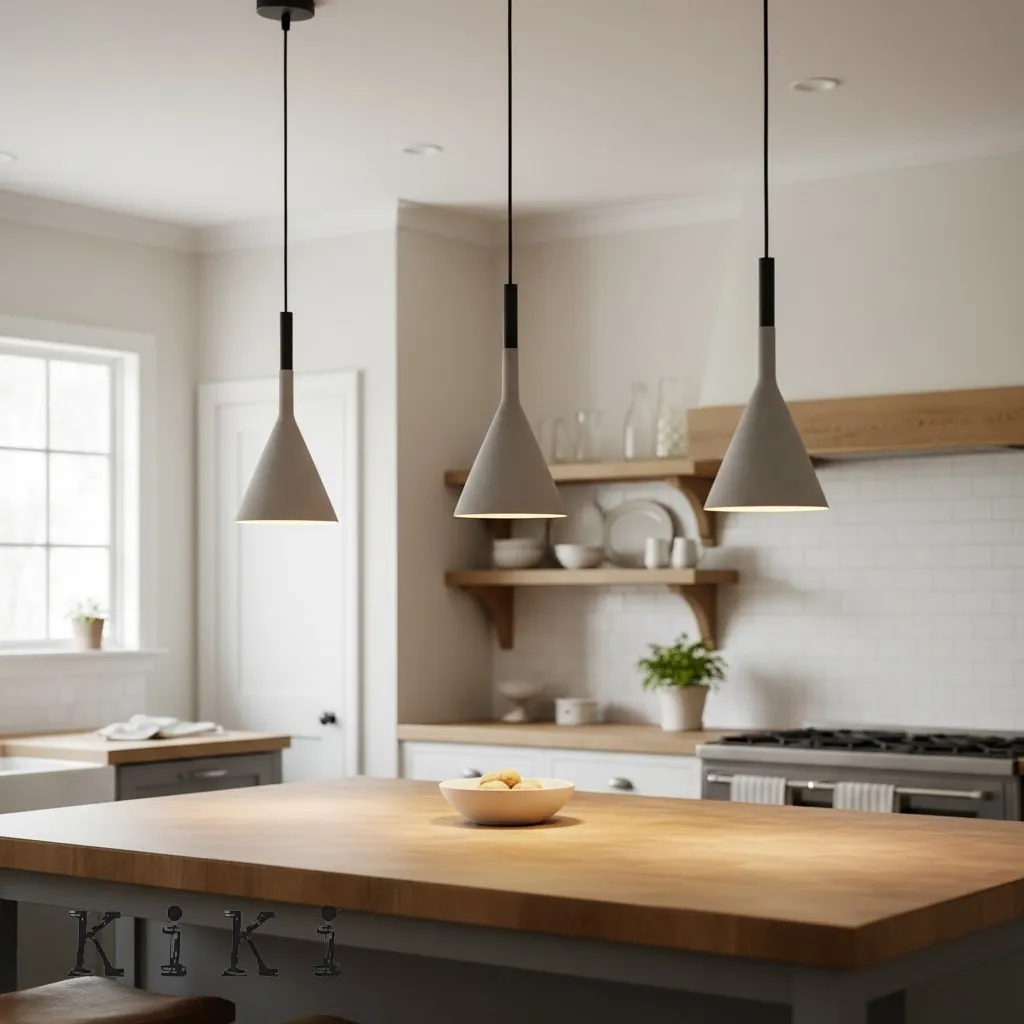 Aplomb Concrete Pendant Lamp - Minimalist Design Lighting for Dining Room and Office