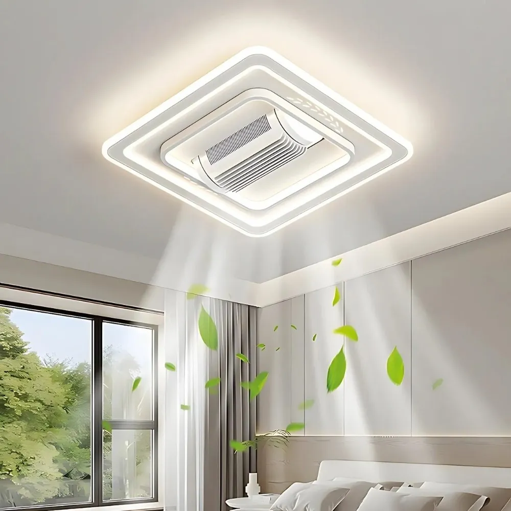Modern Quiet Flush Mount Bladeless Ceiling Fan Light KL939