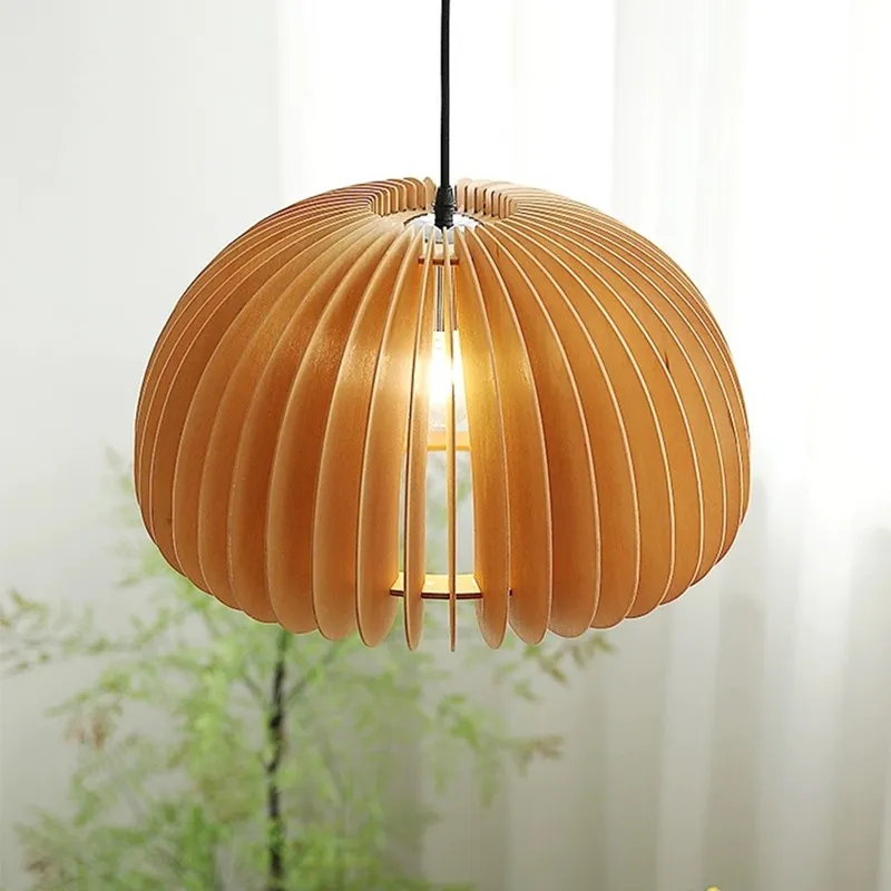 Creative Wooden Pumpkin Pendant Lamp KL112