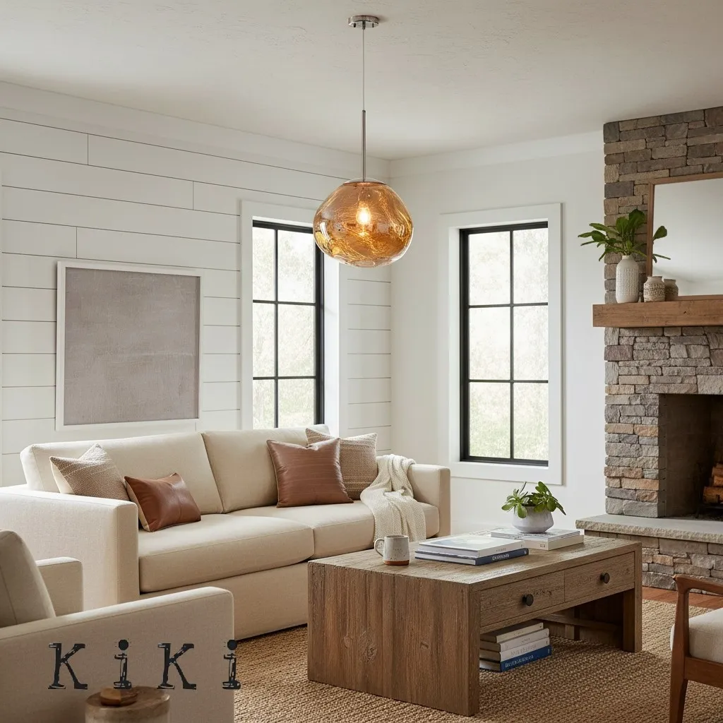 Glass Melt Pendant Light - Artistic Molten Pendant Light For Living Room And Dining Room