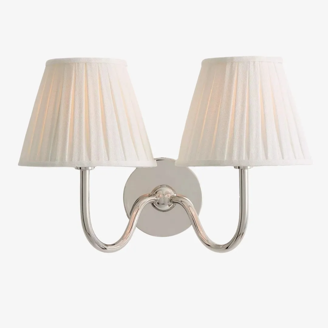 Luvora Vintage Pleated Shade Wall Lamp - Refined Linen Sconce For Bathroom or Corridor KL1272