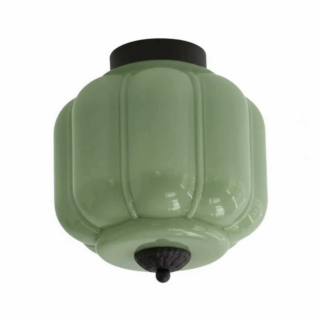 Eloise Pumpkin Inspired Retro Design Glass Ceiling Light - Accent Lighting for Living Room KL1393