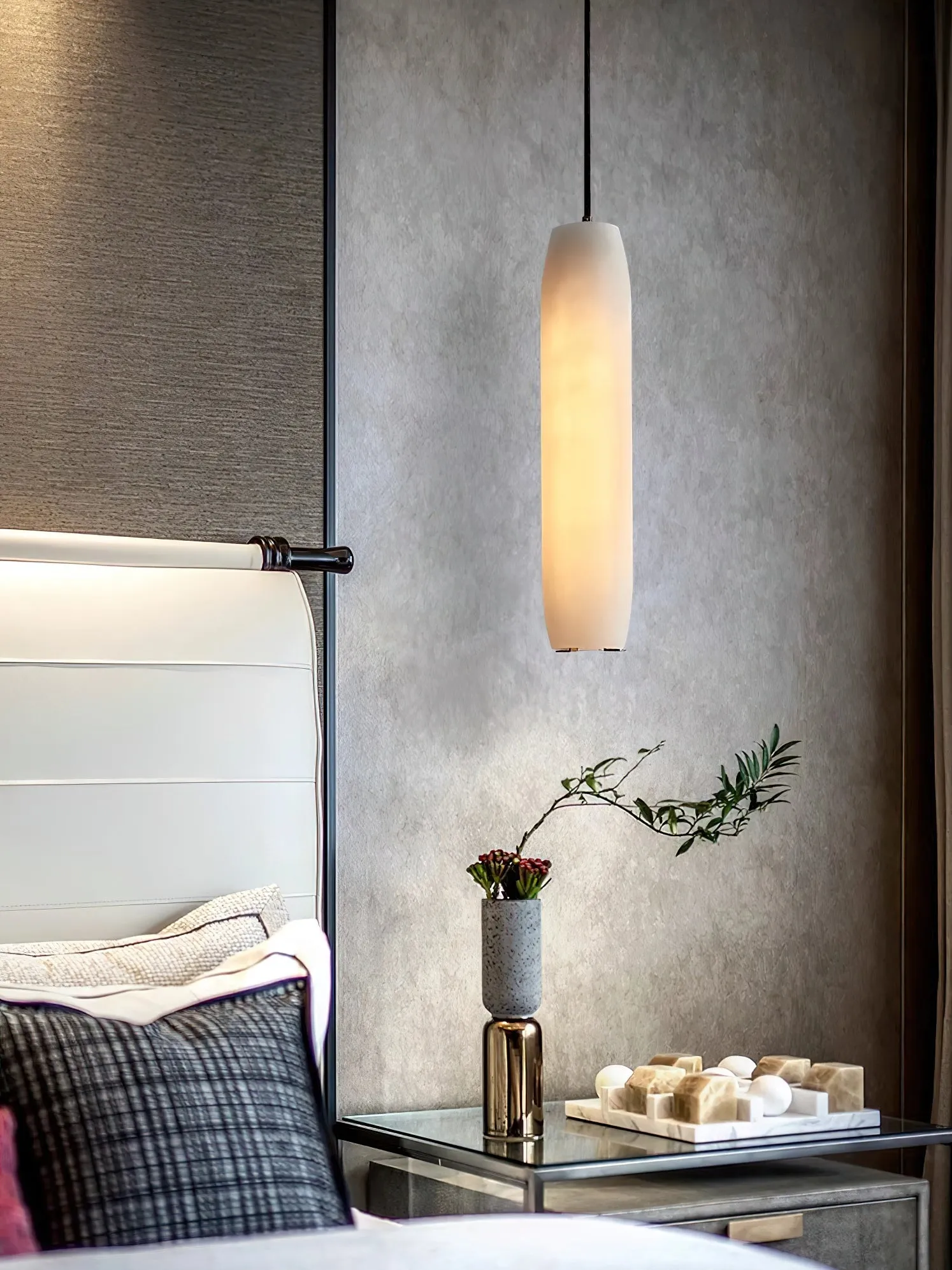 Alabaster Flute Pendant Light D436