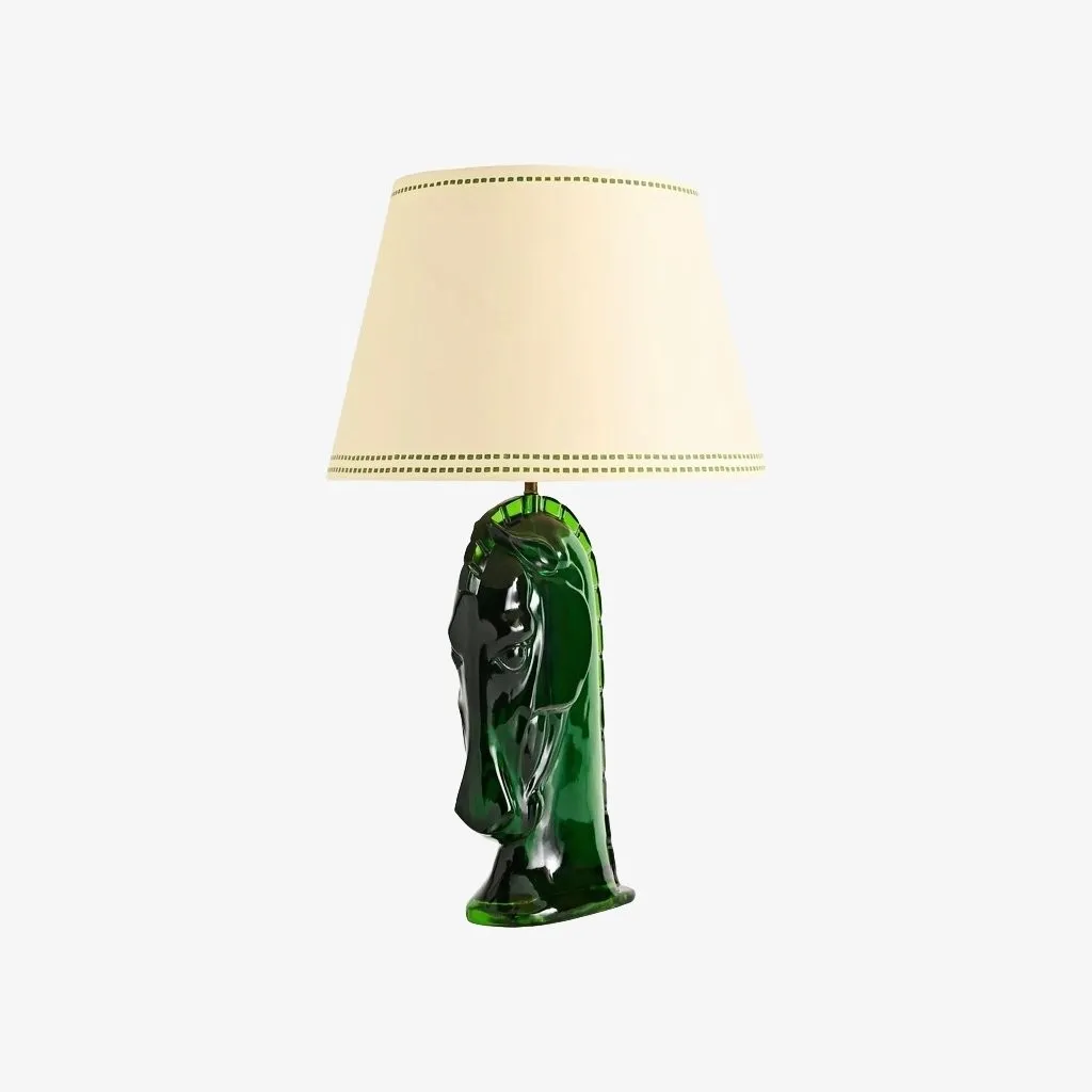Modo Sculptural Horse Head Table Lamp in Resin - Decorative Table Light for Home Office KL1648