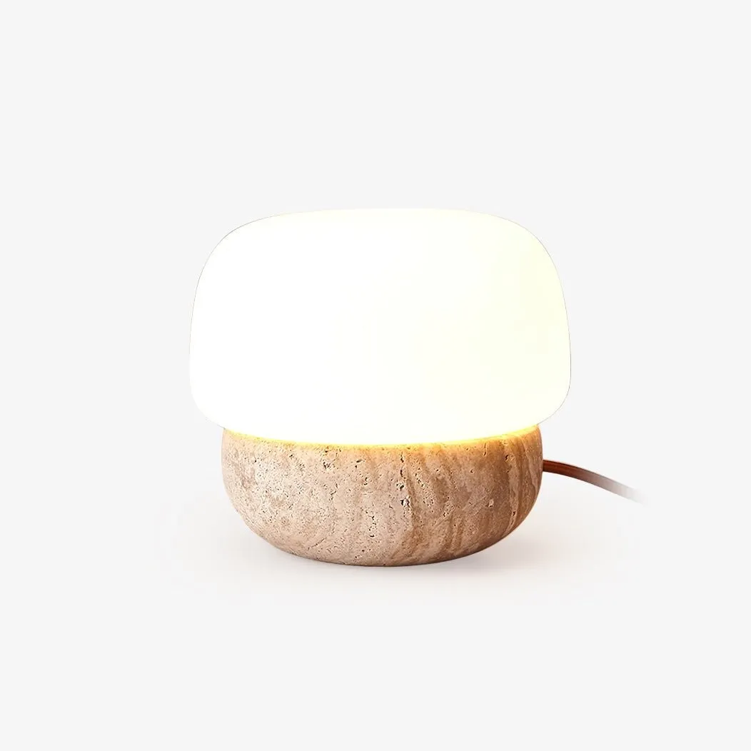 Nordic Style Round Travertine Table Lamp KL344