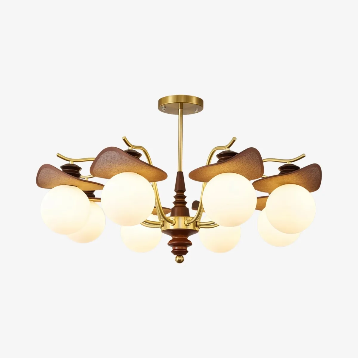 Solvane Multi Arm Chandelier with Glass Shades - Retro Decorative Lighting for Dining Room KL2260