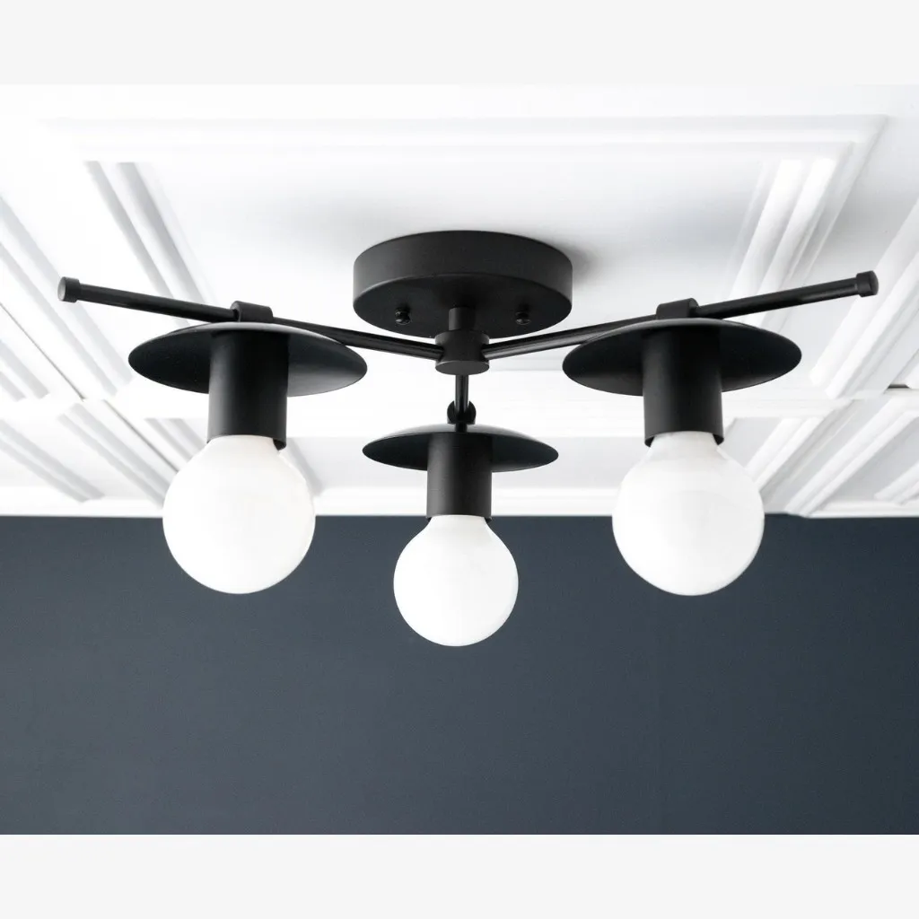Radiro Globe Industrial Art Deco Light - Unfinished Brass Ceiling Light with Backsplashes KL1438