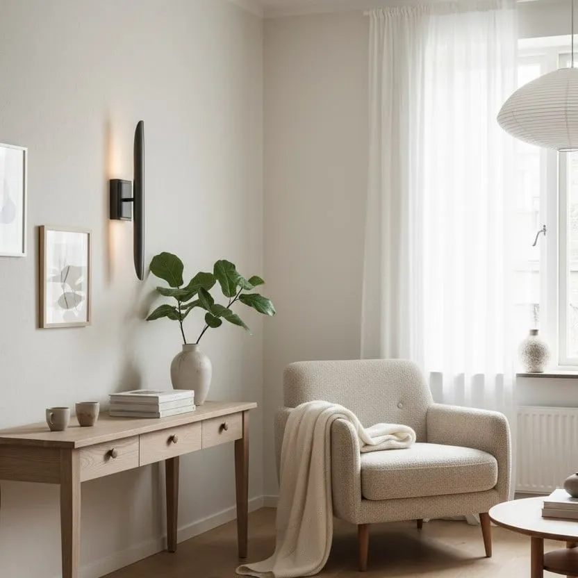 Modo Wall Sconce Minimalist Metal Frame - Contemporary Design for Bedroom, Entryway and Office KL1657