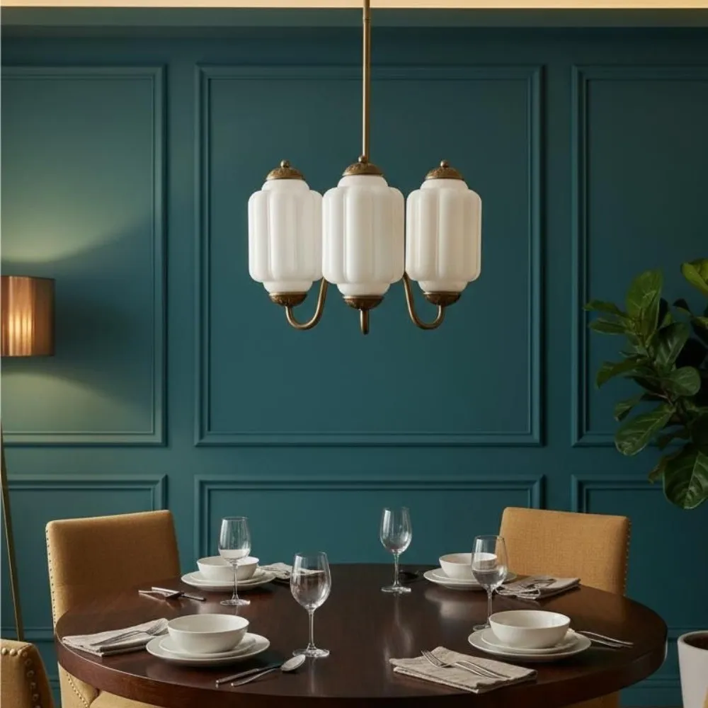 Vintage Eloise Glass 3 Lights Chandelier For Living Room KL928