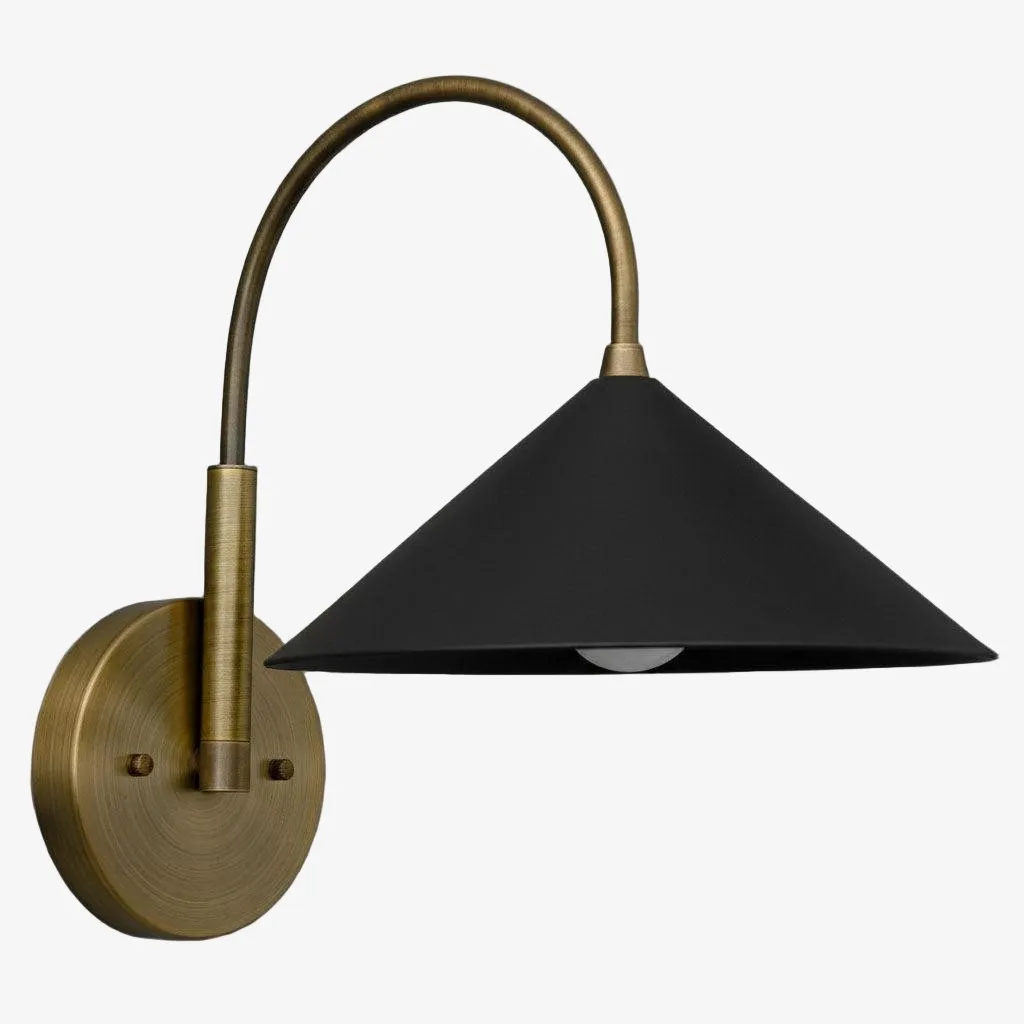 Curva Metal Vintage Wall Sconce  - Elegant Cone Shade for Bedrooms KL1511