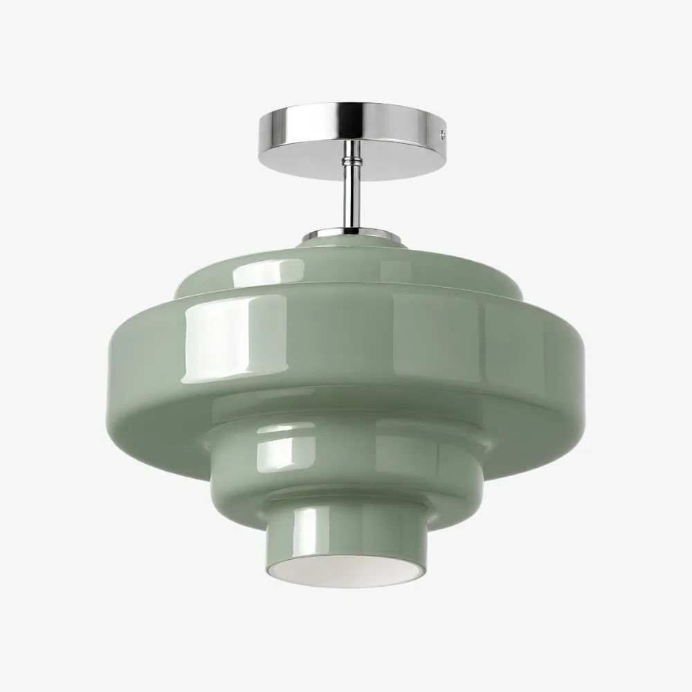 Koloro Glass Ceiling Light - Layered Rounded Design Lampshade for Hallway or Cloakroom A59