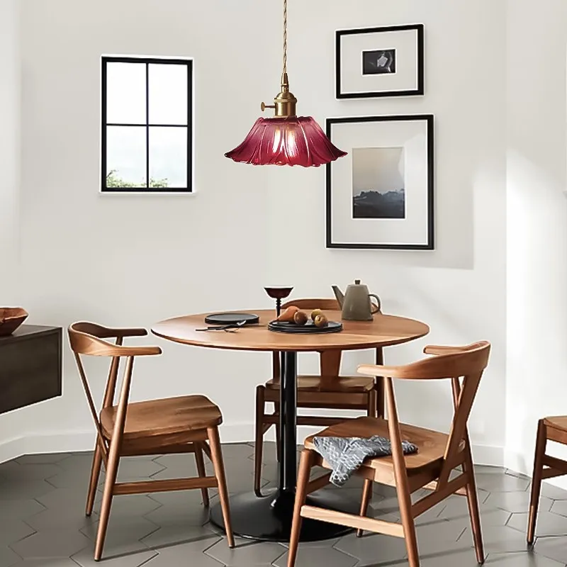 Retro Lotus Creative Glass Pendant Lamp