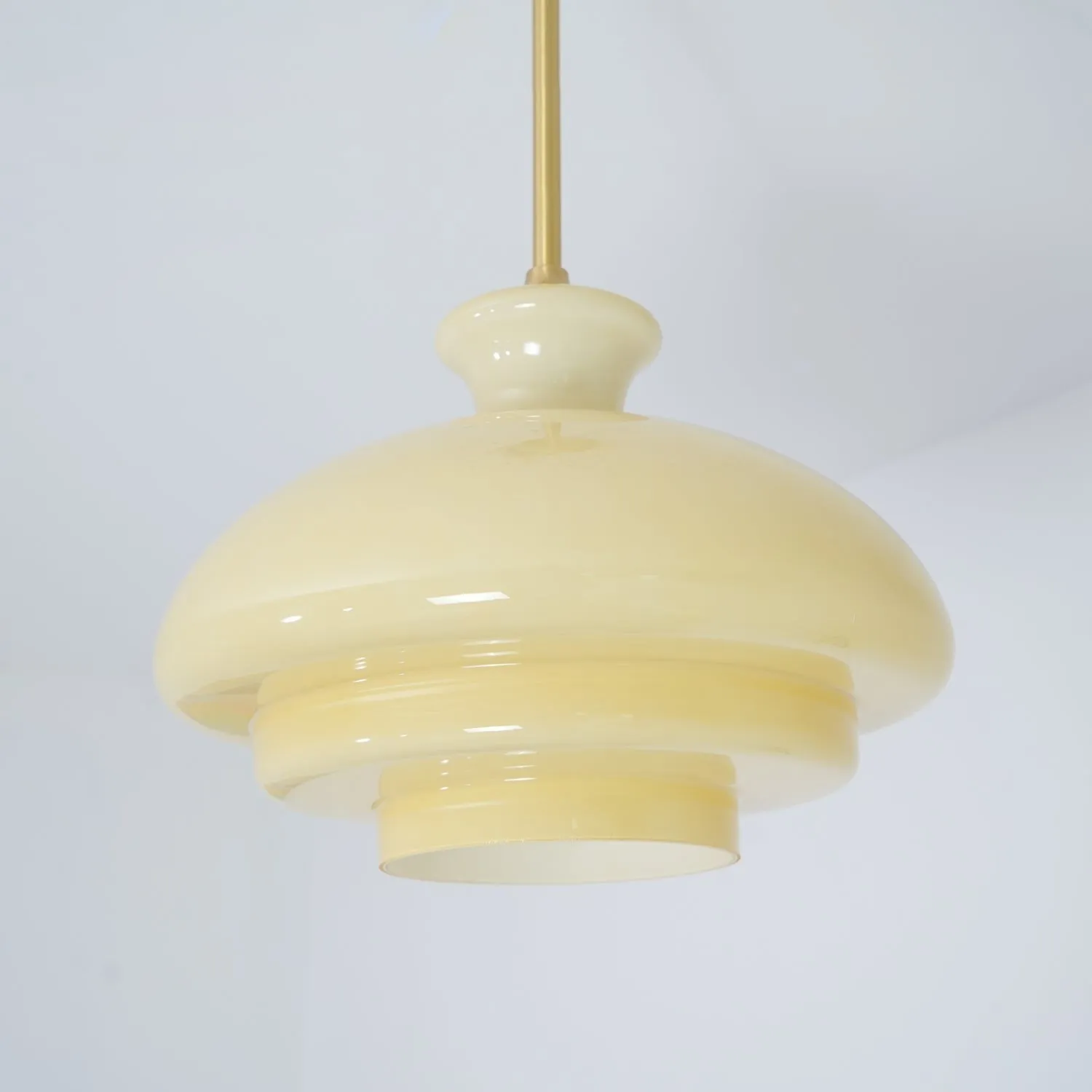 Round Yellow Stylish Simple Glass Pendant Lamp KL558