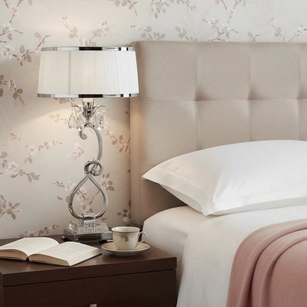 Talonis Decorative Crystal Table Lamp - Curved Metal Style for Home Interiors KL1903