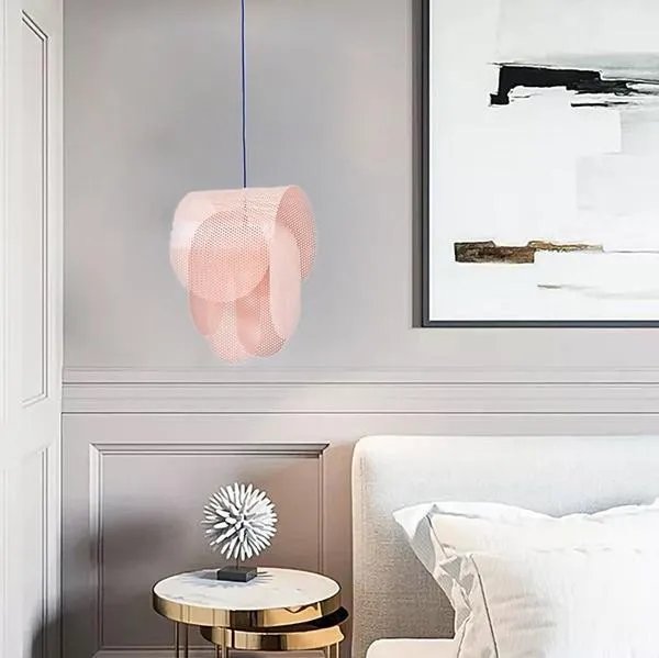 Perforated metal pendant light