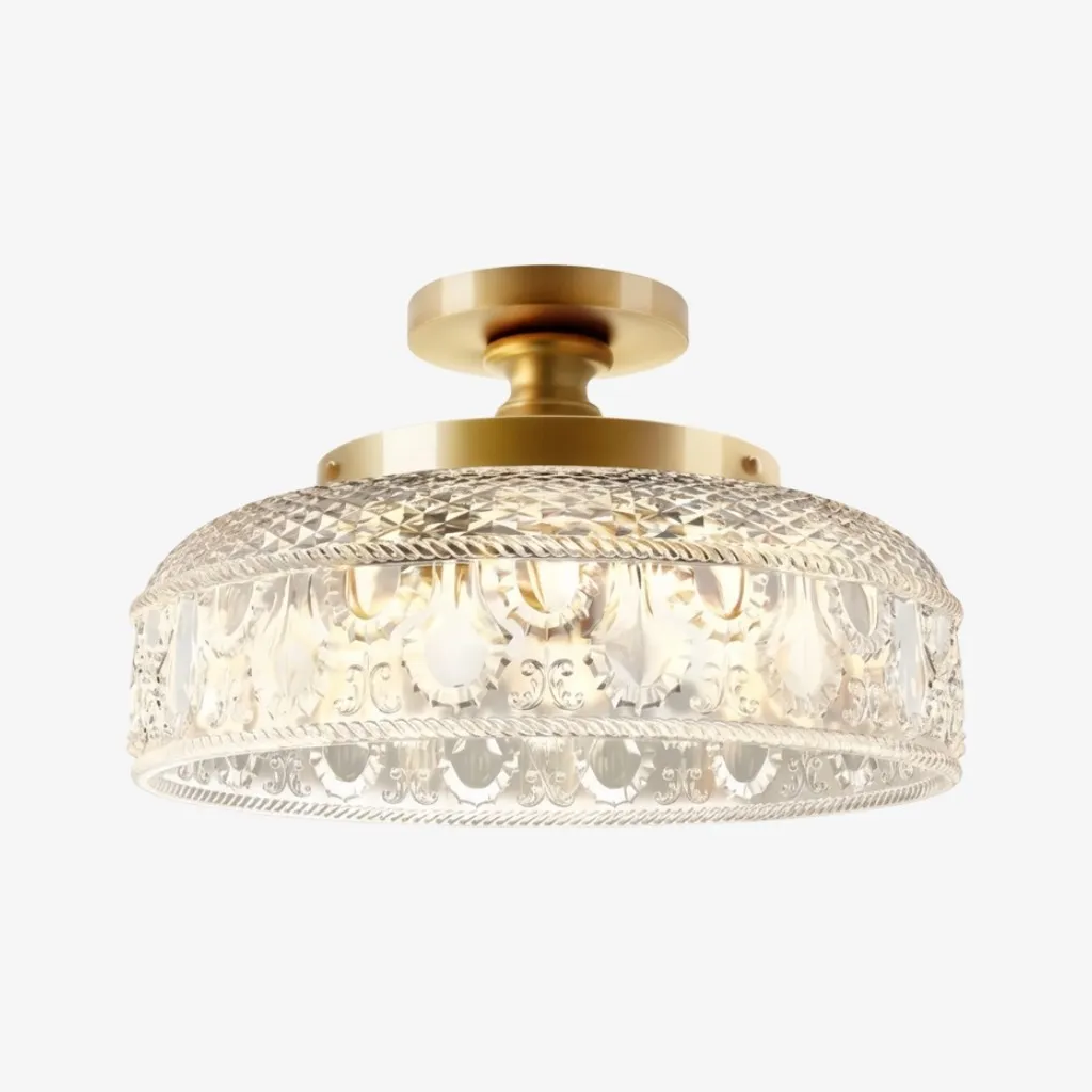 Zenarivo Vintage Floral Glass Ceiling Light -  Rustic Glass Lighting for Living Room KL2234