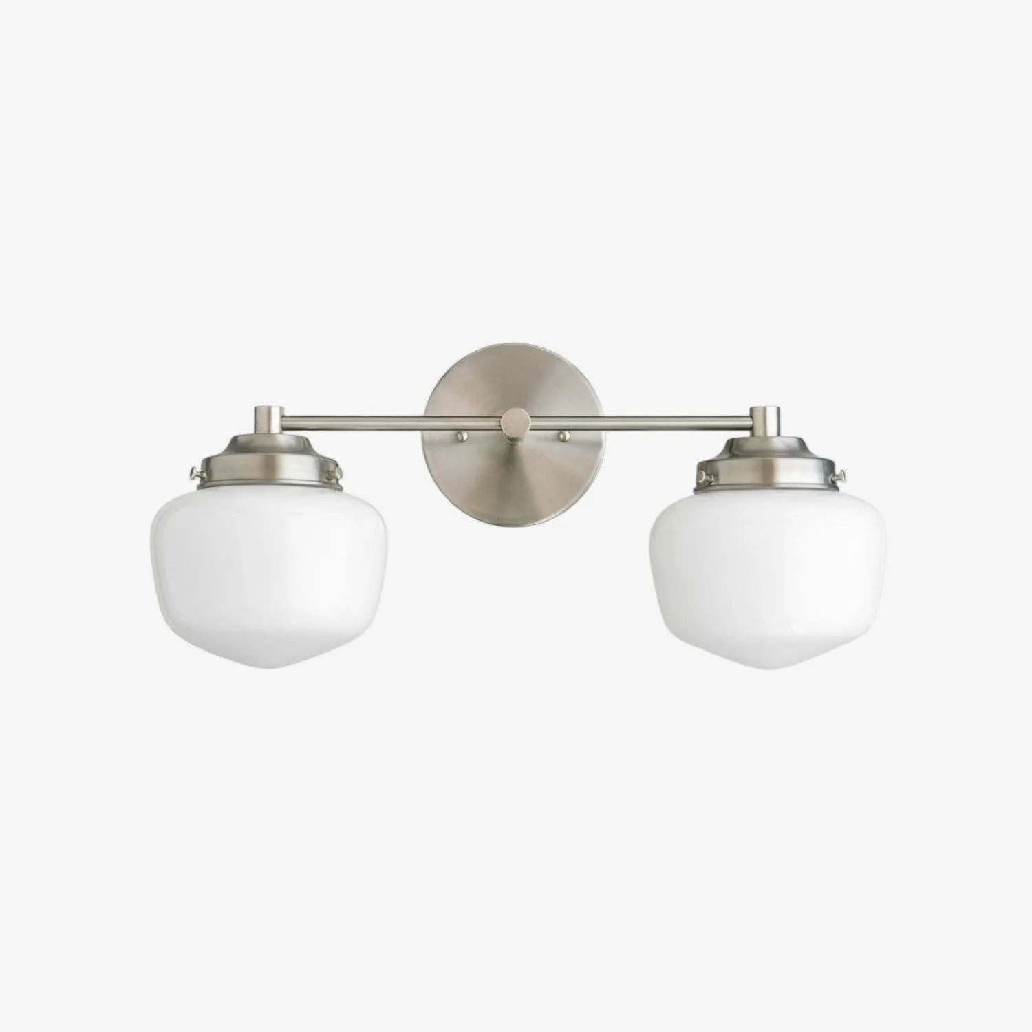 Opalume Glass Art Deco Vanity Light - Bathroom Wall Sconce with White Glass Shades KL1403