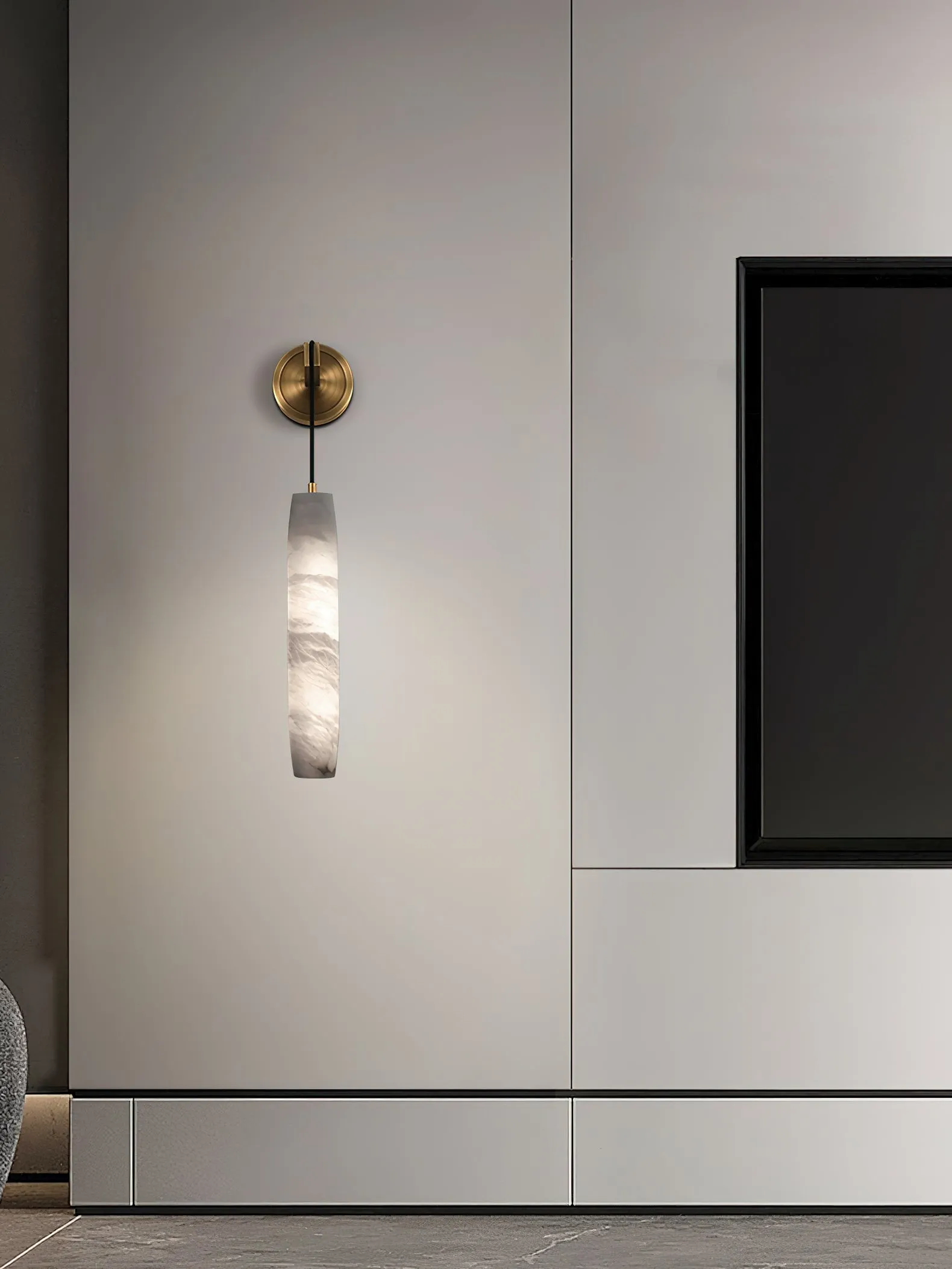 Alabaster Flute Wall Lamp D437