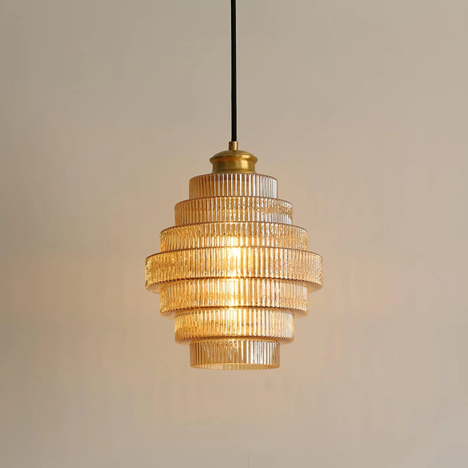 Bottis Layered Glass Pendant Light - Honey Pot Shade Pendant Lamp for Living Room KL467