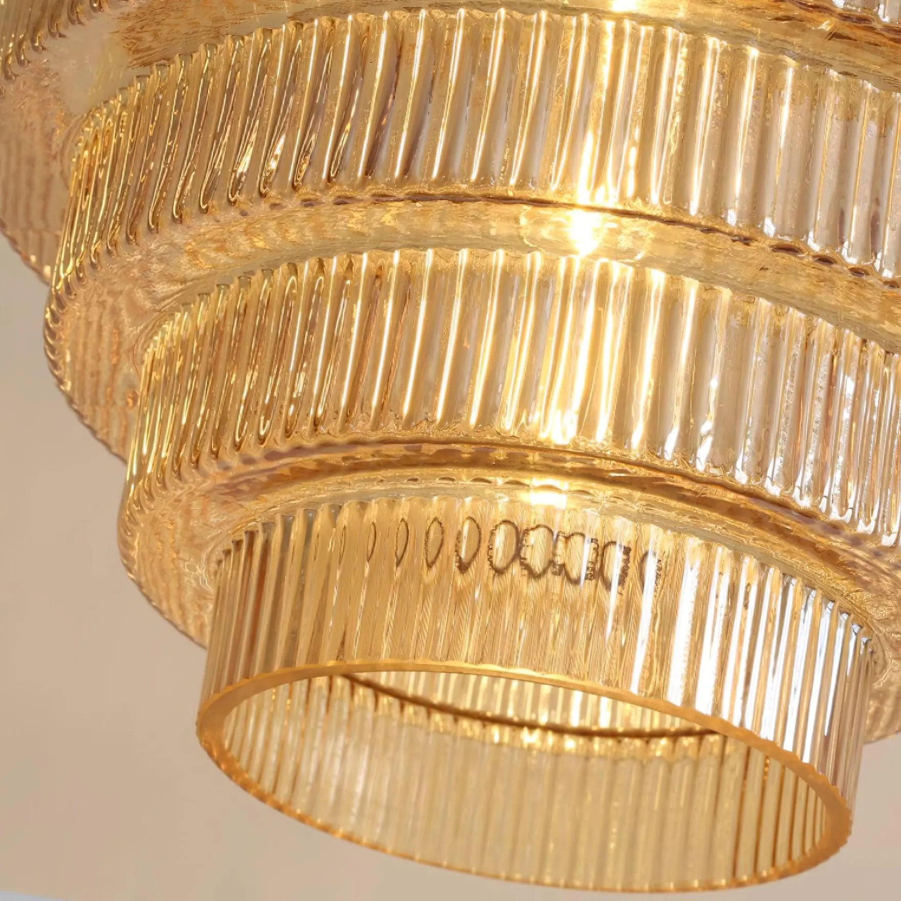 Bottis Layered Glass Pendant Light - Honey Pot Shade Pendant Lamp for Living Room KL467