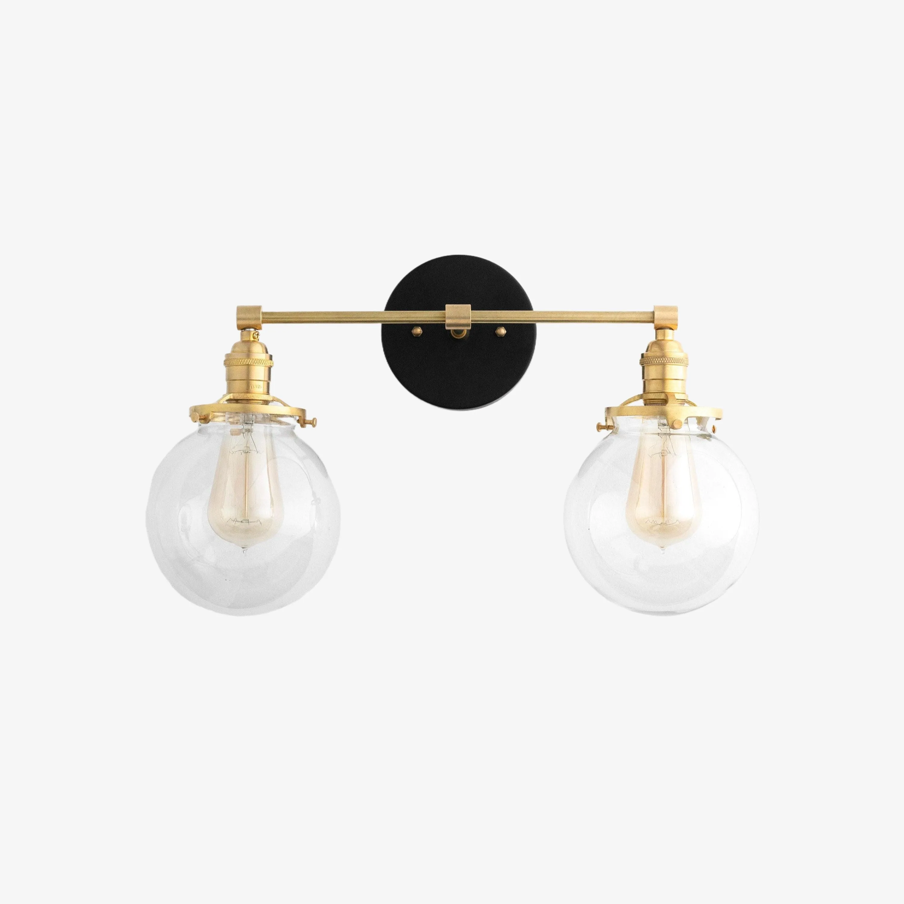 Lumio Globe Glass Globe Vanity Light - Modern Two Light Bathroom Sconce KL1404