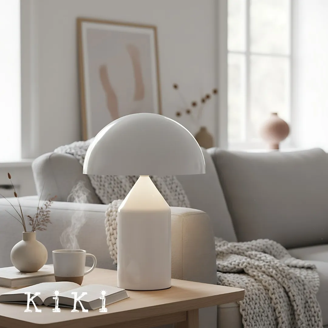 Atollo Metal Table Lamp - Decorative Dome Table Light for Office or Lounge