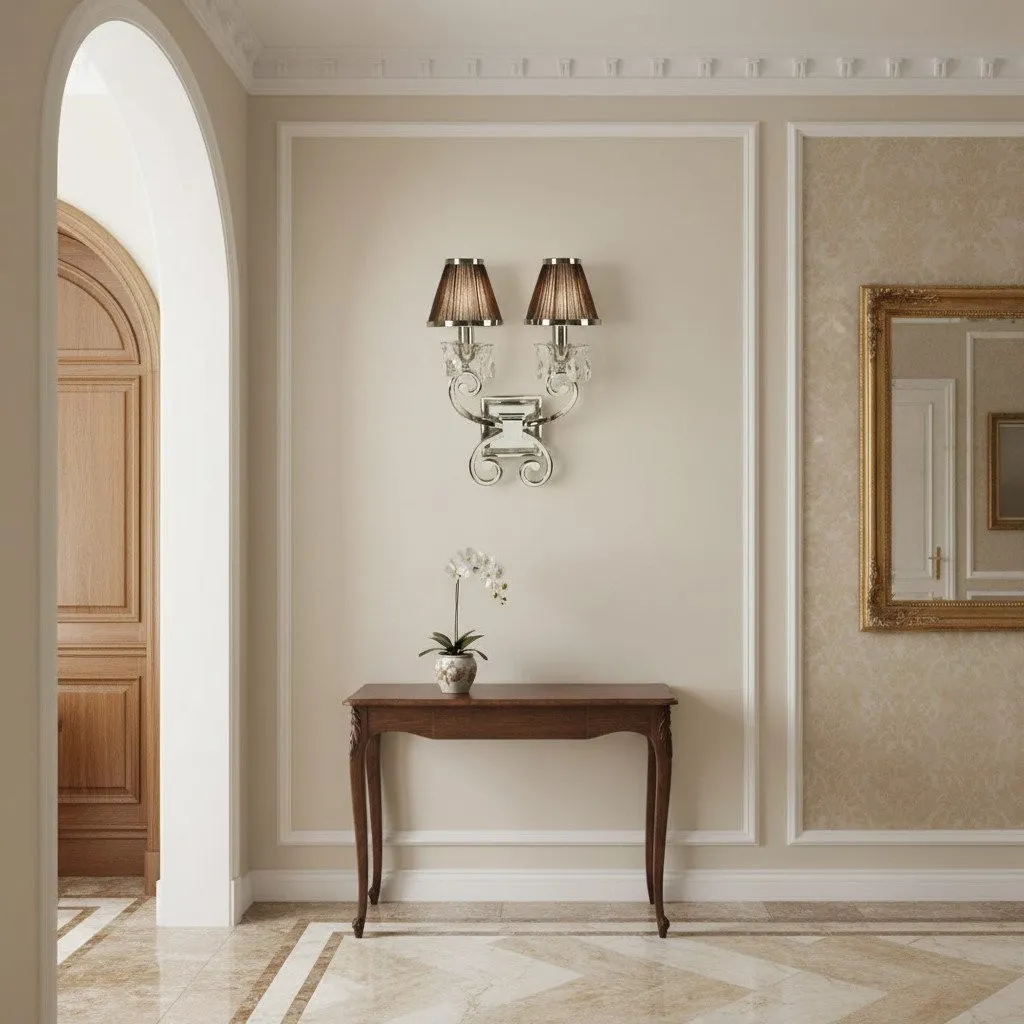 Talonis Luxury Crystal Wall Sconce - Chrome Finish Frame for Bedrooms and Home Décor KL1917