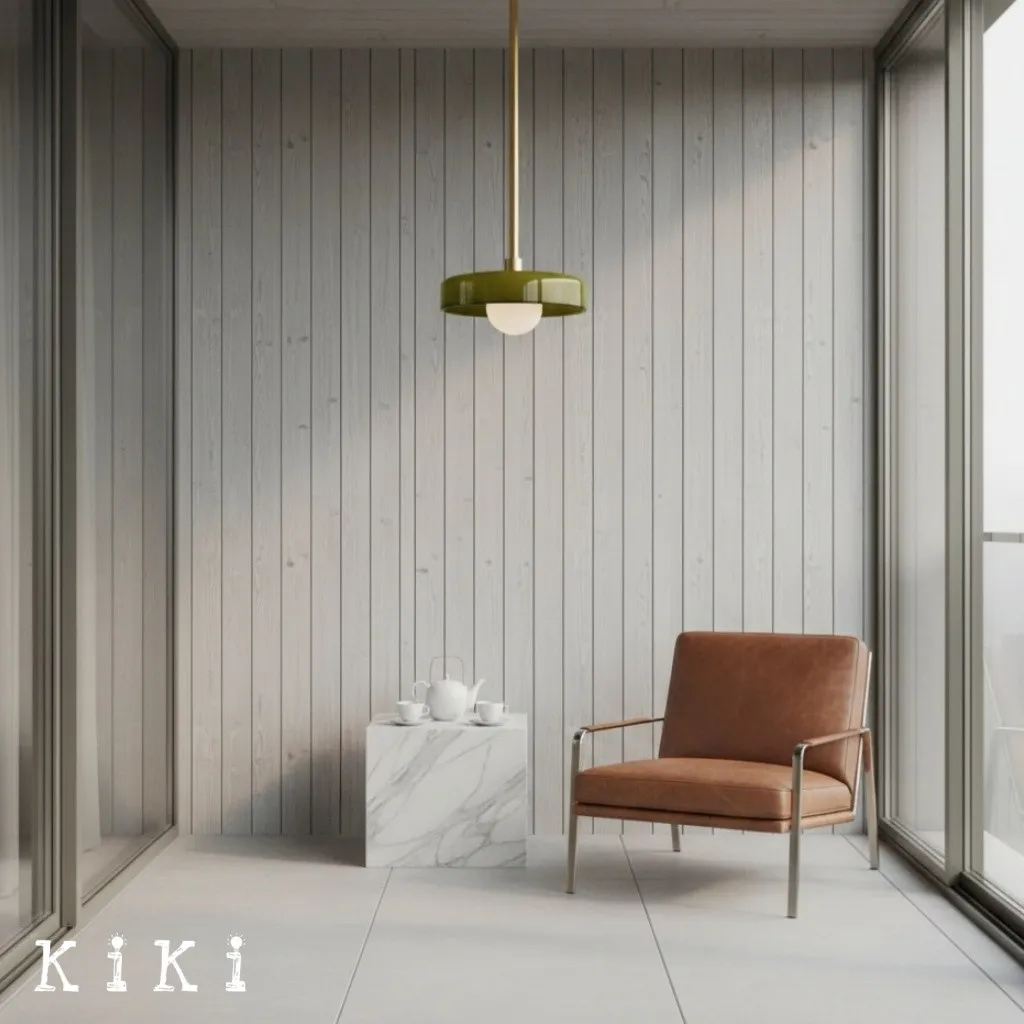 Metal Rod Glass Disc Orb Pendant Light KL923