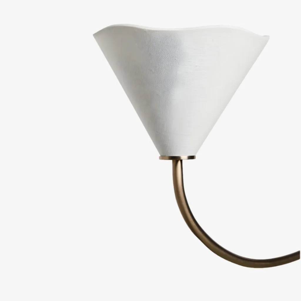 Kysara Linear Chandelier - Curved Lamp Arms and Fabric Shades are Suitable for Living Rooms KL1637