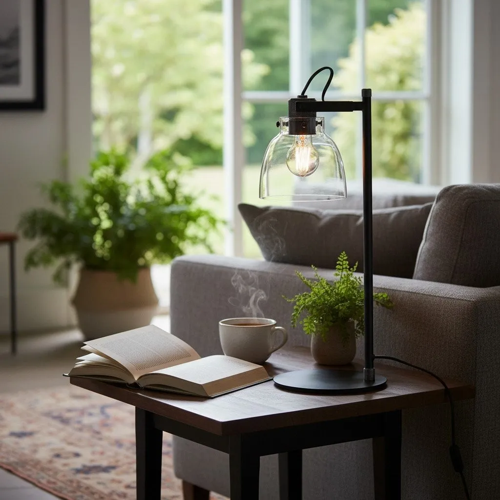 Readium Adjustable Table Lamp - Industrial Metal and Dome Glass for Bedroom and Study KL1822