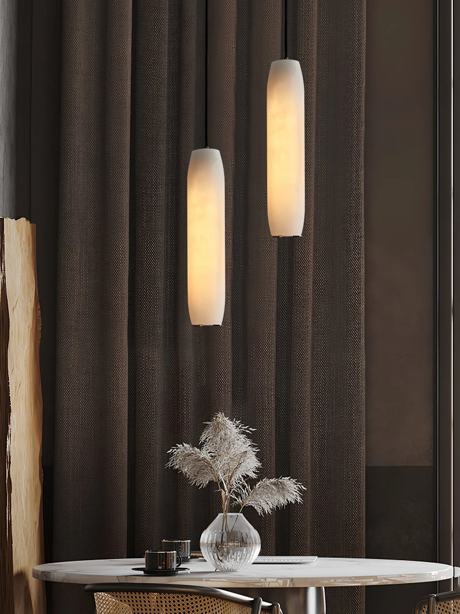 Alabaster Flute Pendant Light D436