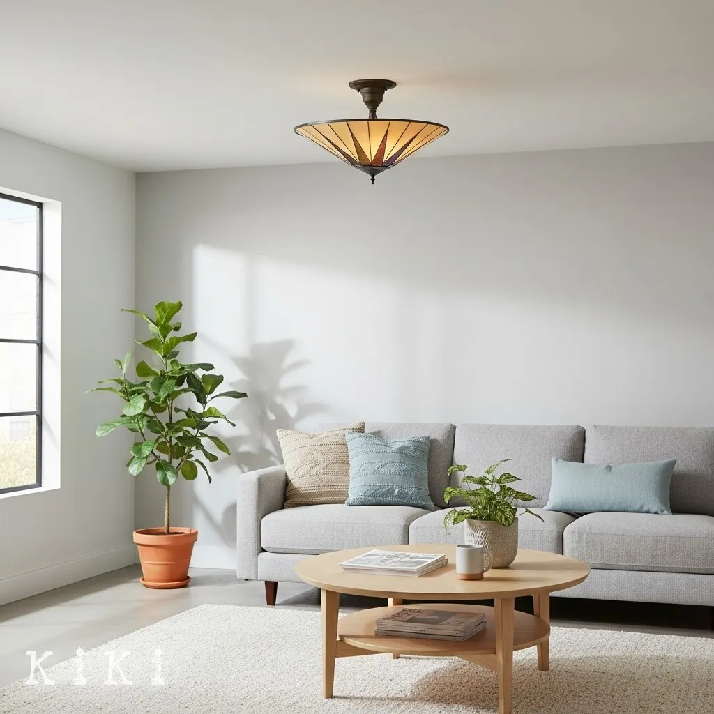 TF Dark Star Design Stained Glass Ceiling Light - Versatile Lighting for Living Room KL1989