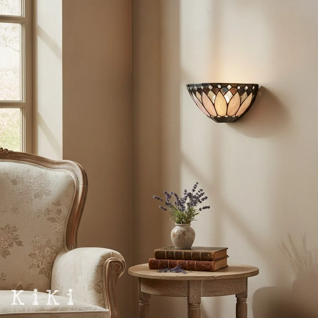 TF Brooklyn Textured Glass Wall Sconce - Elegant Retro Sconce for Living Room or Corridor KL1762