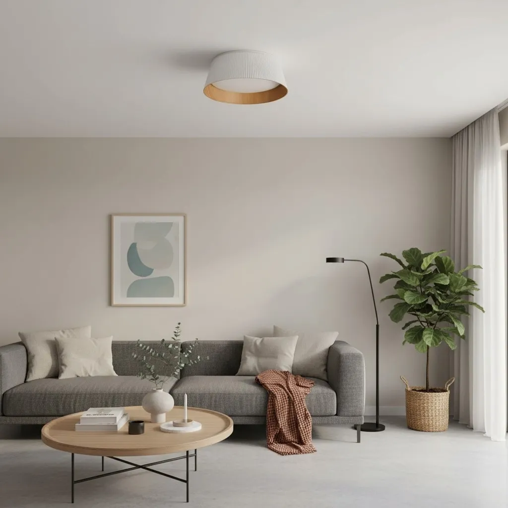 Ribravo Modern Ribbed Textured Shade Ceiling Lamp - Modern Minimalist Lamp for Living Room KL2309