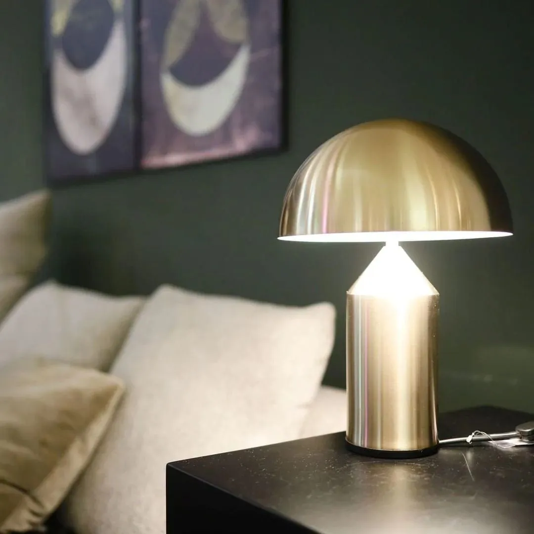 Atollo Metal Table Lamp - Decorative Dome Table Light for Office or Lounge