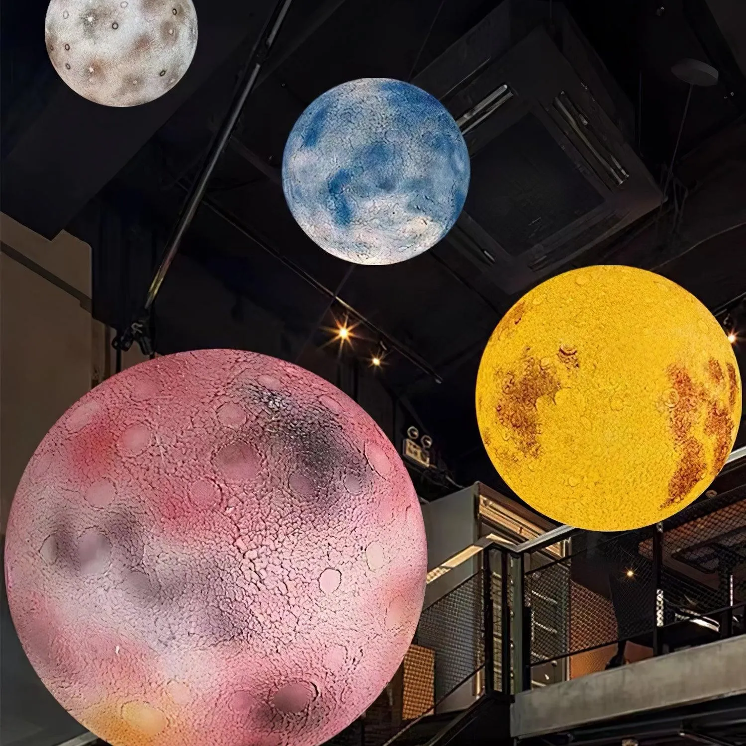 Planetary White Moon Chandelier Suitable For Living Room KL202