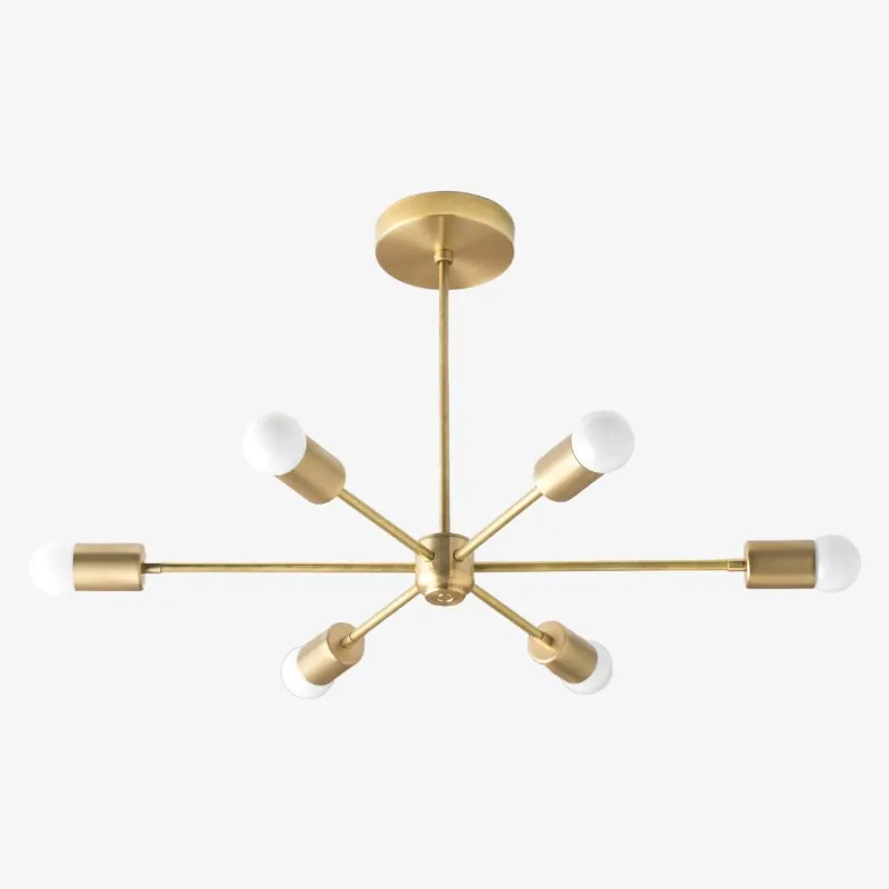 Mobilux Line Mid Century Modern Chandelier - 6 Heads Hanging Light KL1408