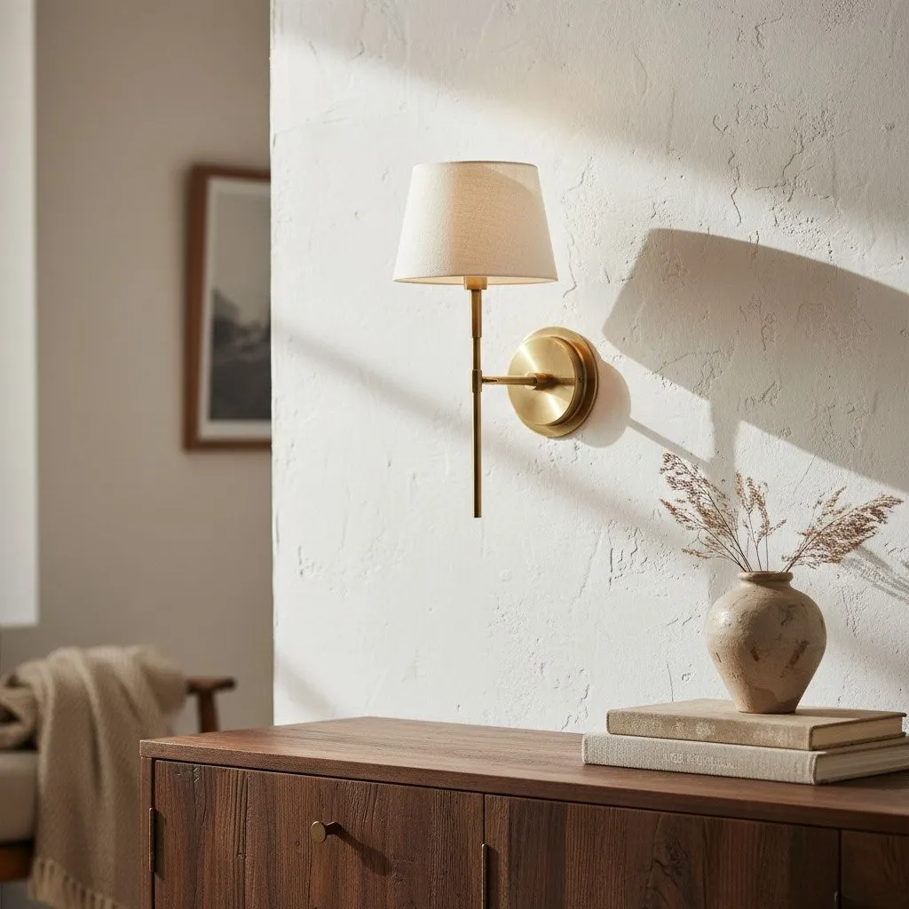 Cremaris Metal Wall Light with Fabric Shade - Timeless Sconce for Interior Lighting KL1973